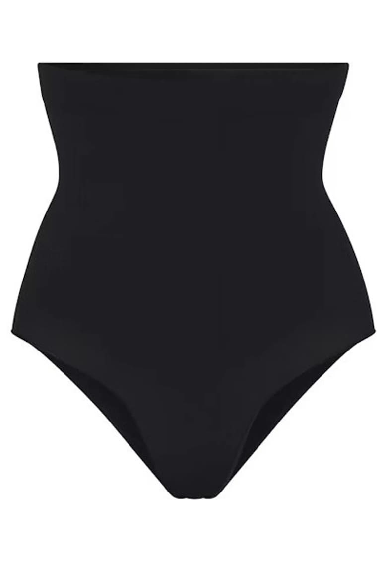 Slip modelator fara bretele - talie inalta - negru - nylon/elastan