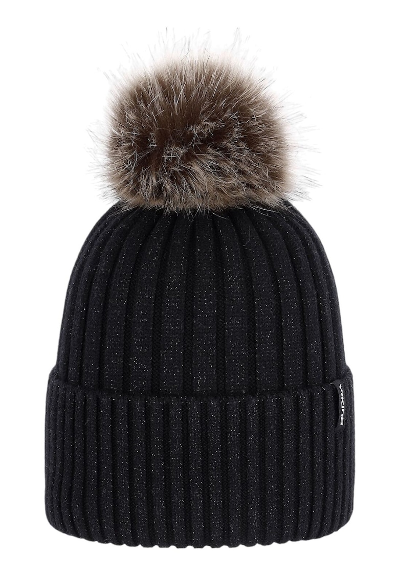 Caciula dama Hana Pompon-Negru