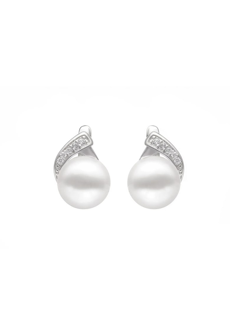 Cercei argint cu perle naturale si zirconia - Croisée
