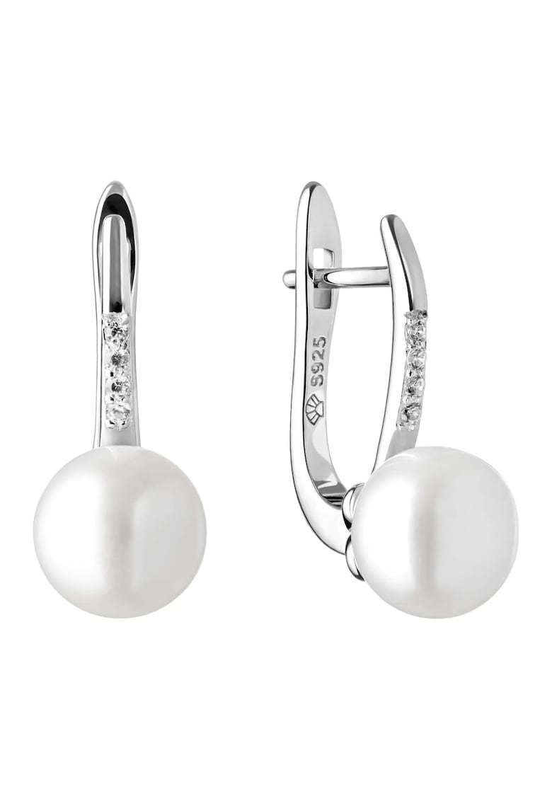 Cercei argint cu perle naturale si zirconia - Allure