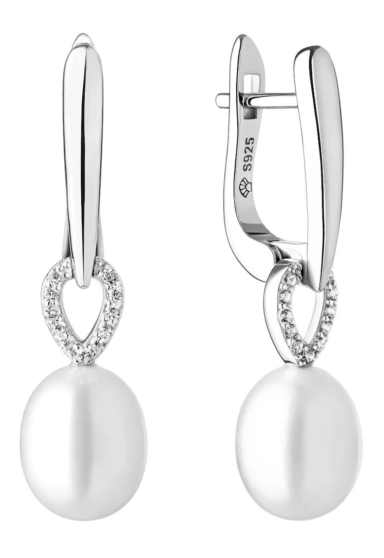 Cercei argint cu perle naturale si zirconia - Charm