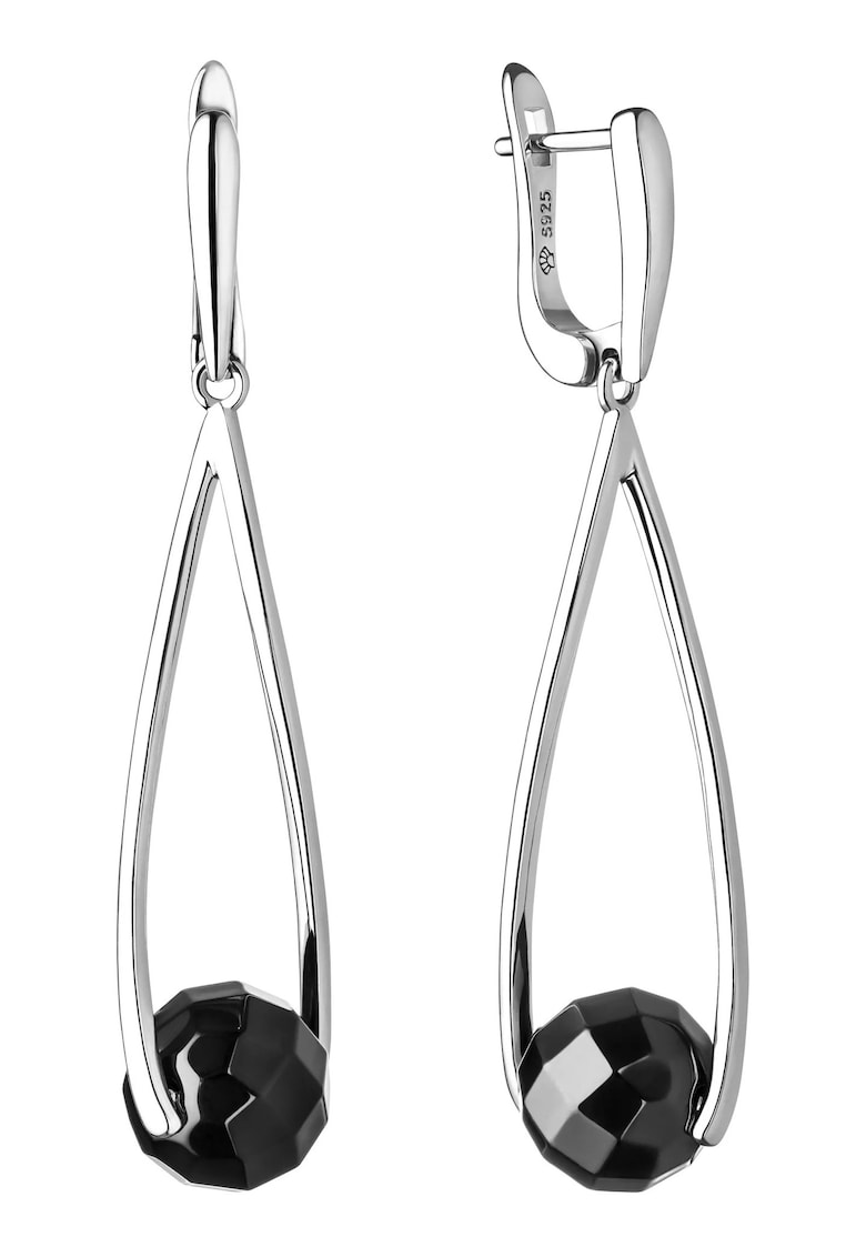 Cercei argint lungi cu onix - Péndulo Negro