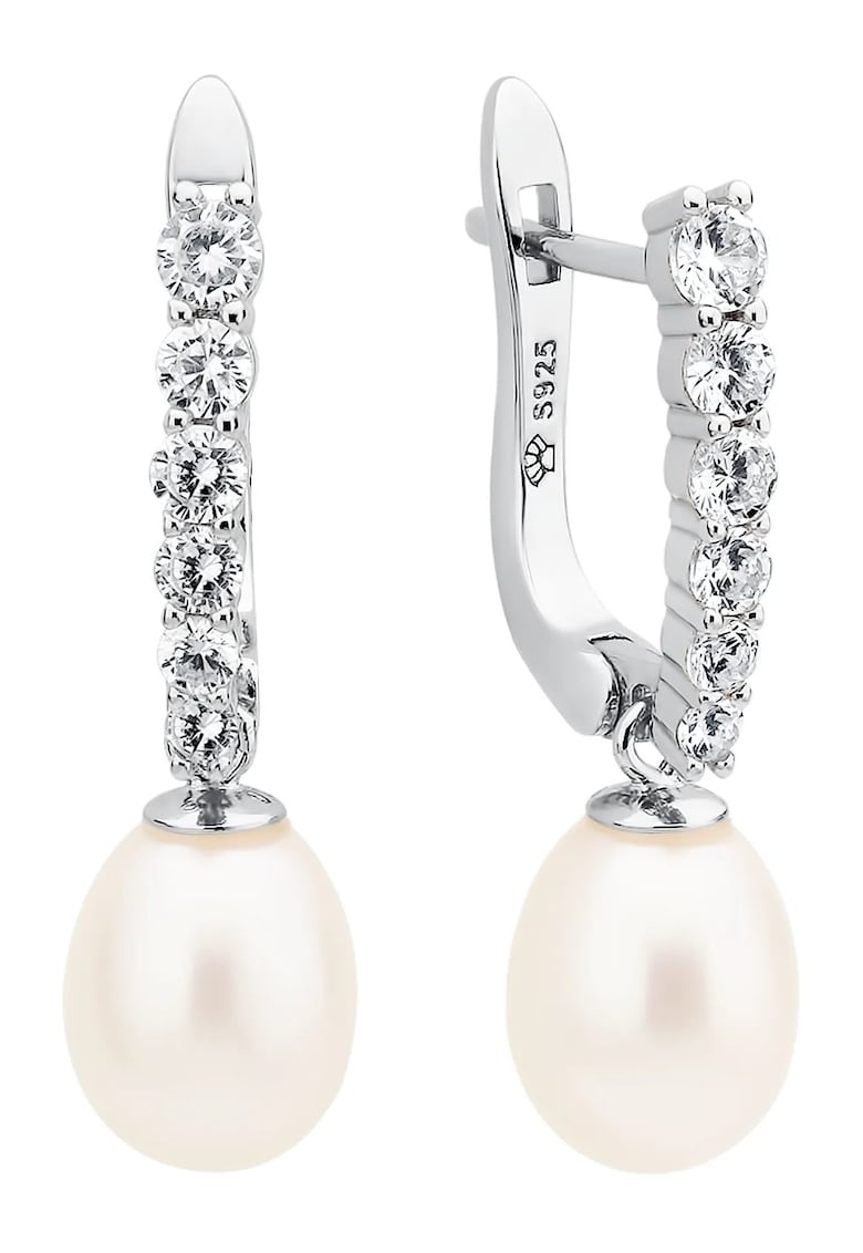 Cercei argint cu perle naturale si zirconia - Poème