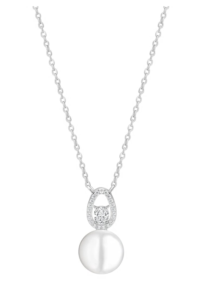 Pandant argint cu perla naturala si zirconia pavé - Lágrima