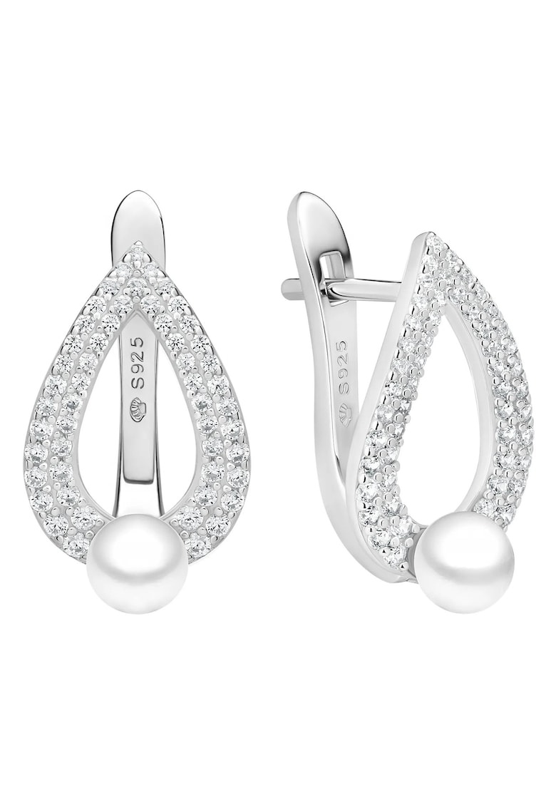 Cercei argint cu perle naturale si zirconia - Mirage