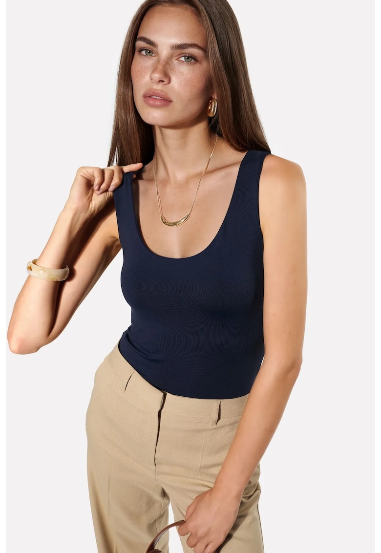 Top Cami tricotat - albastru marin - regular fit - 93% poliamida - 7% elastan -