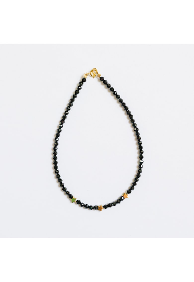 Bratara glezna - realizata handmade din pietre semipretioase spinel si stele din hematit - accesorii argint925