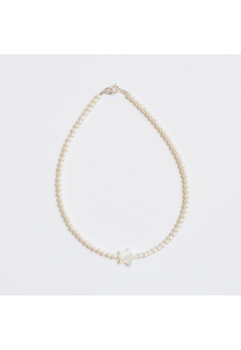 Bratara glezna - handmade - realizata din perle de cultura - stea sidef si accesorii argint925