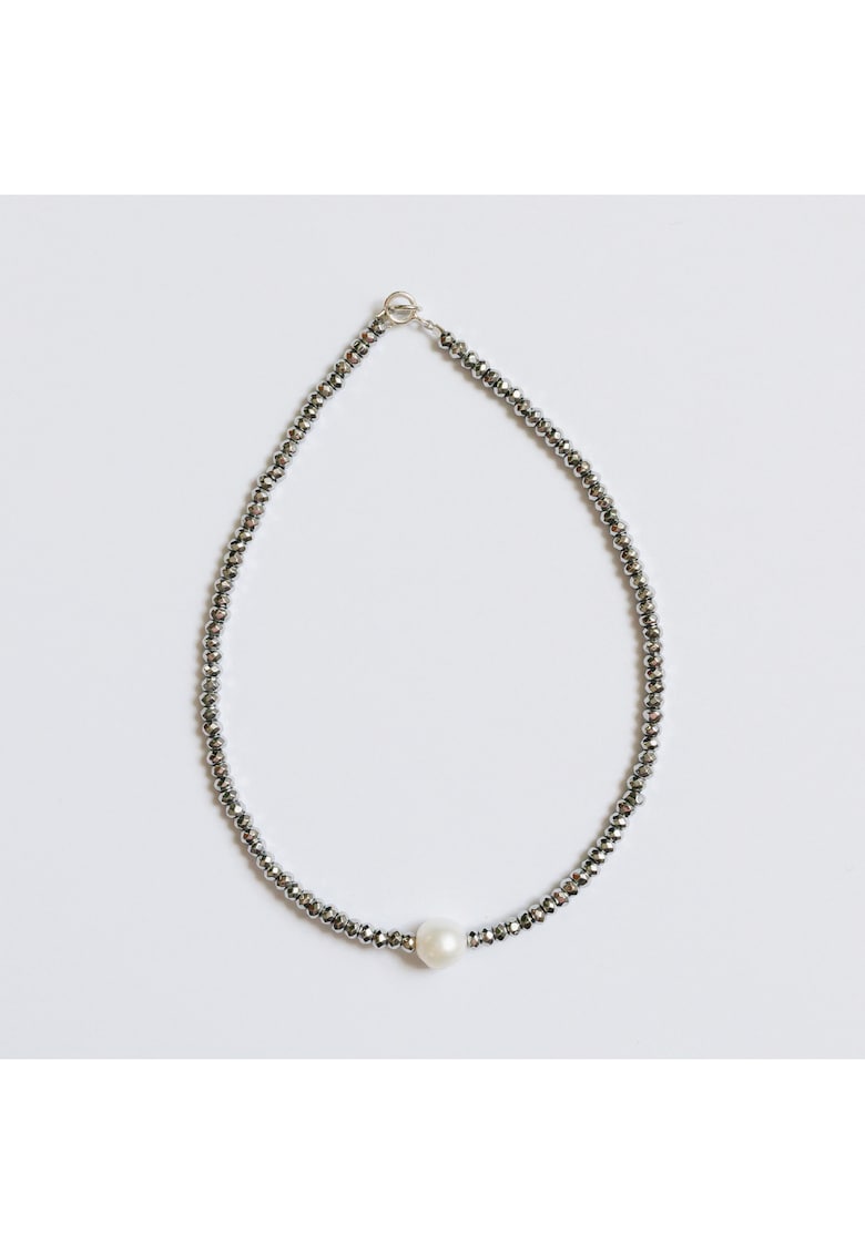 Bratara glezna - handmade - realizata din hematit - perla de cultura - accesorii argint925