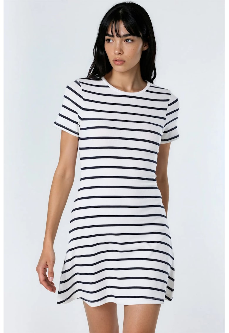 Rochie mini casual - alb - Alb