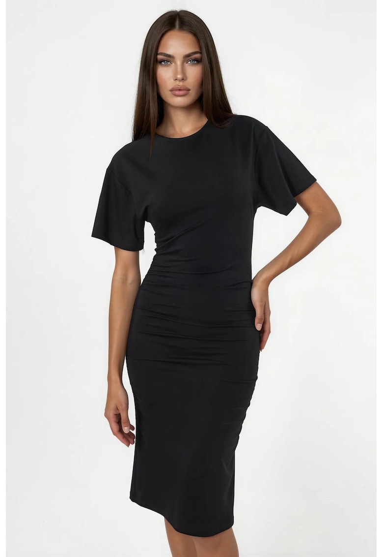 Rochie Mini Casual - Negru - Viscoza cu Elastan