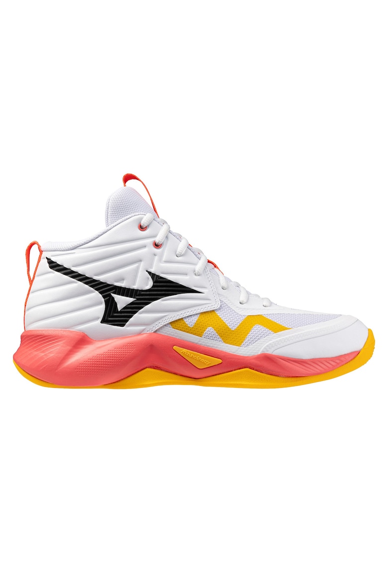 Pantofi Volei Wave Momentum Pro Mid Fw 2025-Alb/Coral-44 1/2