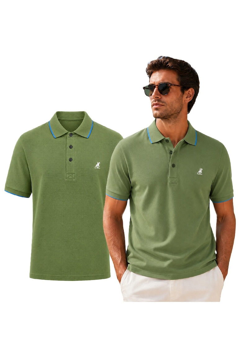 Tricou polo cu logo contrastant