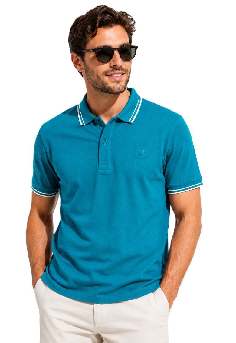 Tricou din bumbac cu guler tip polo