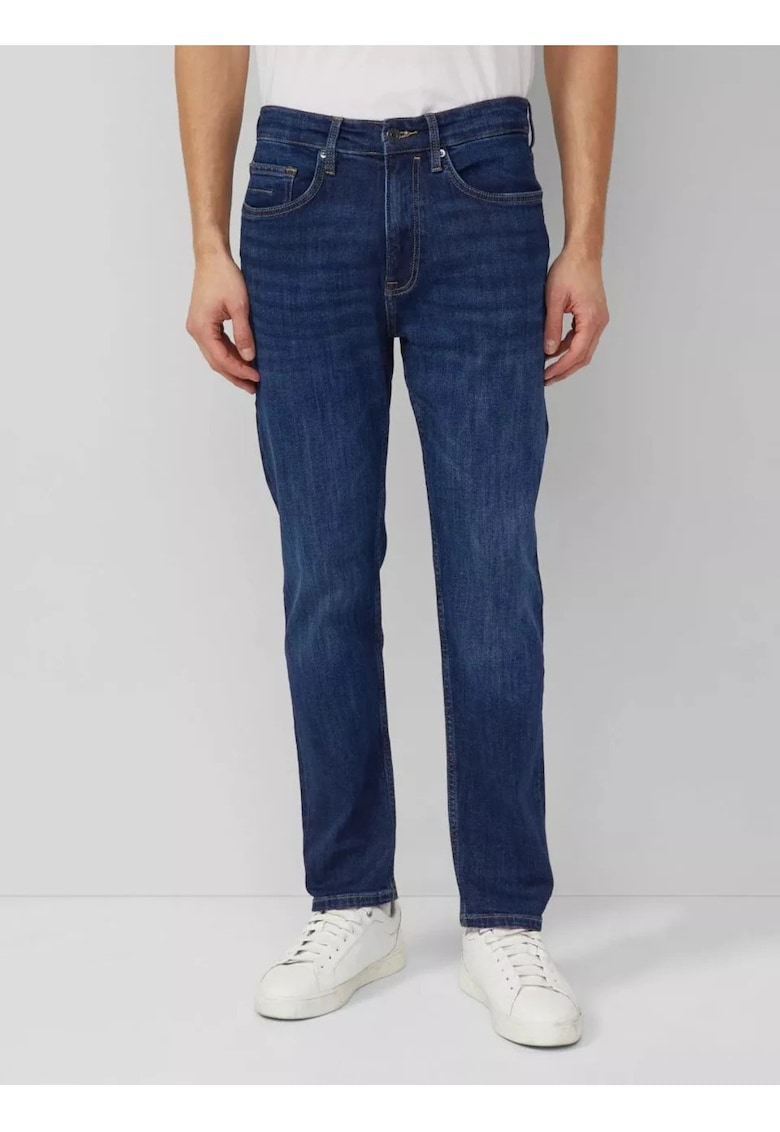 Blugi barbati Mauro cu talie medie - croiala Regular Fit - Tapered Leg - Albastru inchis - W34 L34