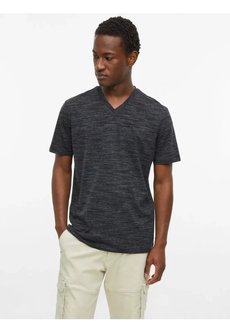 Tricou cu anchior - barbati - din amestec de bumbac - Regular fit - Negru