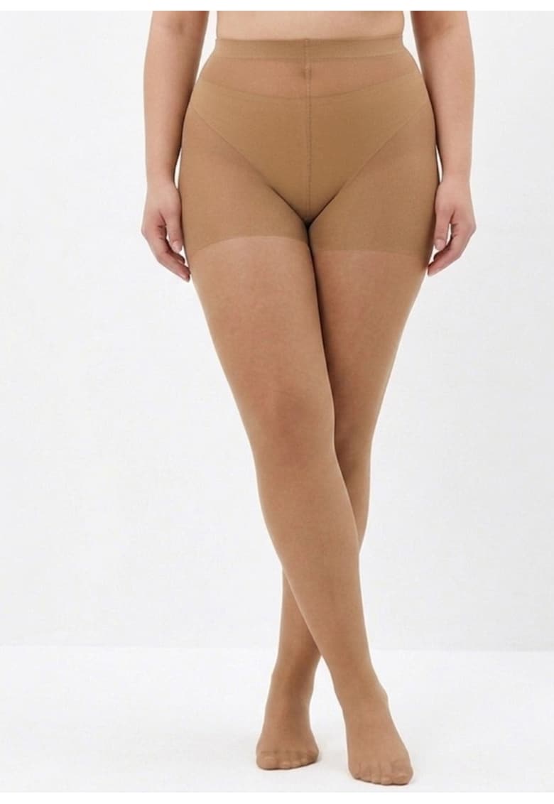 Ciorapi marimi mari cu chilot intarit Plus Size 20 den - Natural