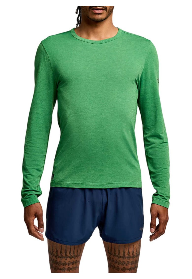 Bluza alergare barbati Stopwatch Long - Verde