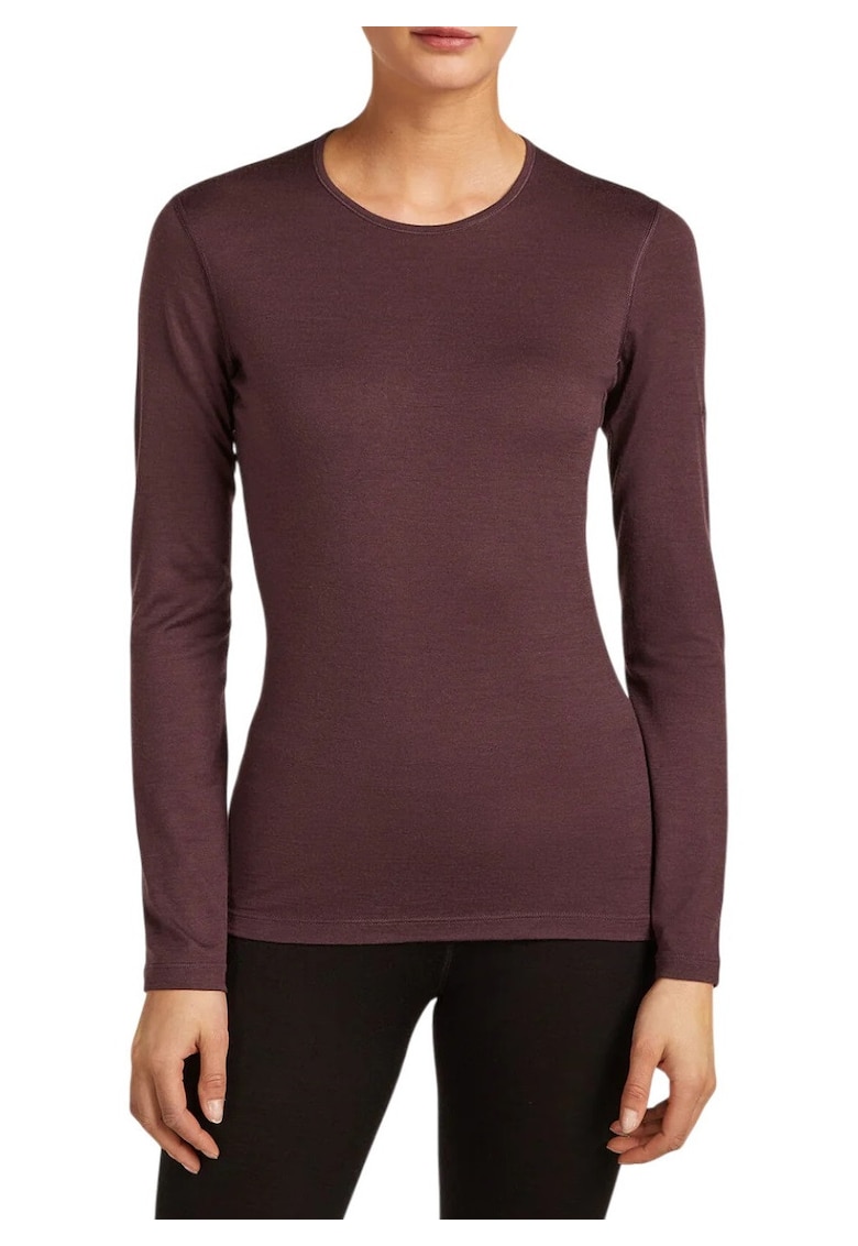 Bluza de corp merino dama 200 Oasis - Visiniu