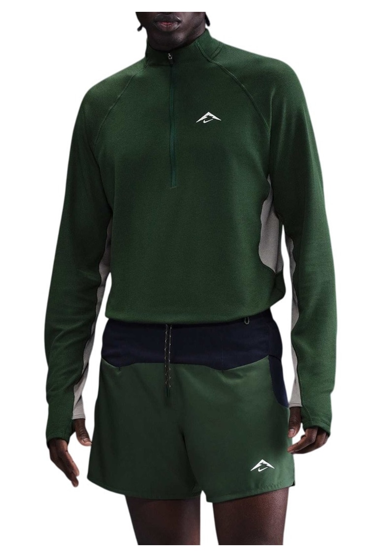 Bluza alergare barbati Trail Dri-Fit 1/2-Zip FW 2025 - Verde inchis