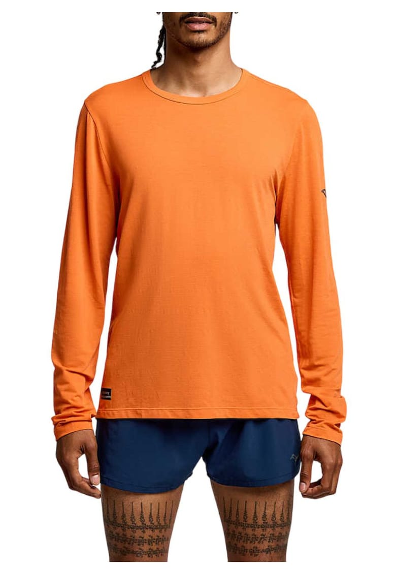 Bluza alergare barbati Stopwatch Long - Portocaliu