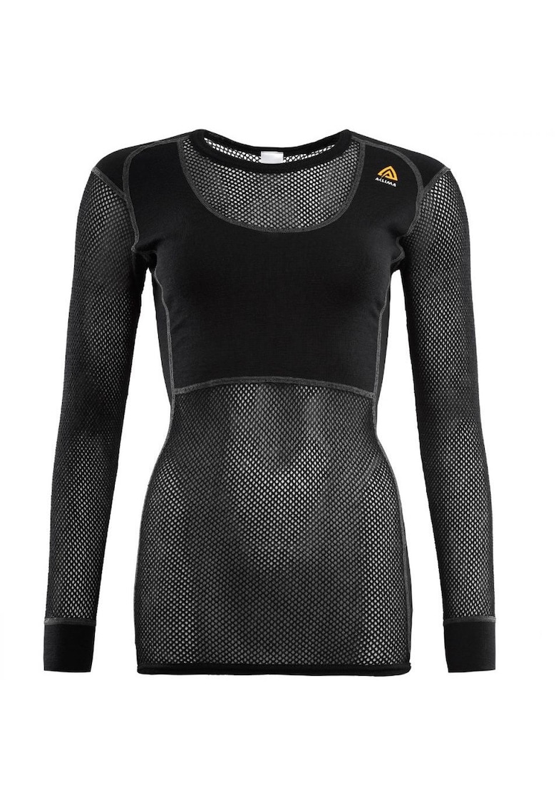 Bluza de corp merino dama Woolnet CrewNeck - Negru