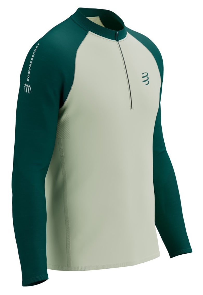 Bluza alergare barbati Trail HZ FW 2024 - Alb/Turcoaz