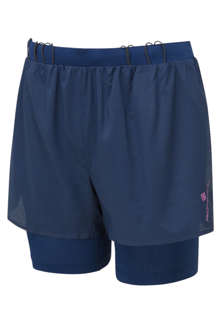 Sort alergare dama Tech Race Twin Short SS 2025 - Albastru
