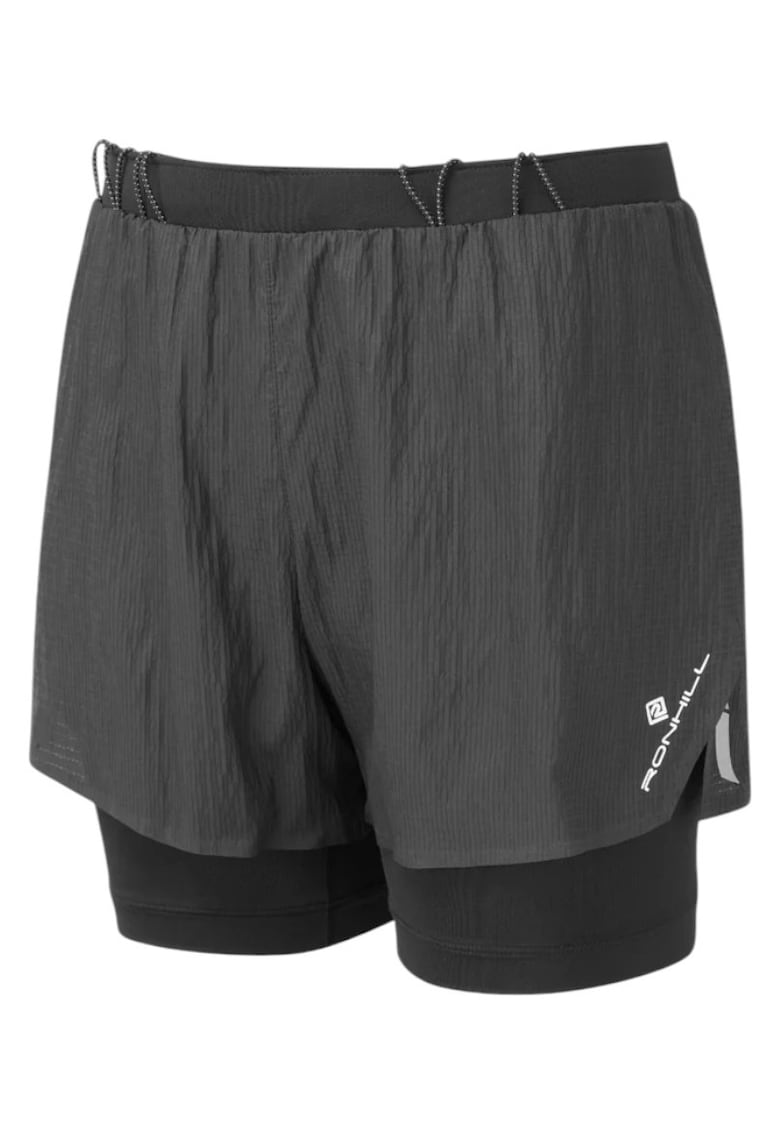Sort alergare dama Tech Race Twin Short SS 2025 - Negru