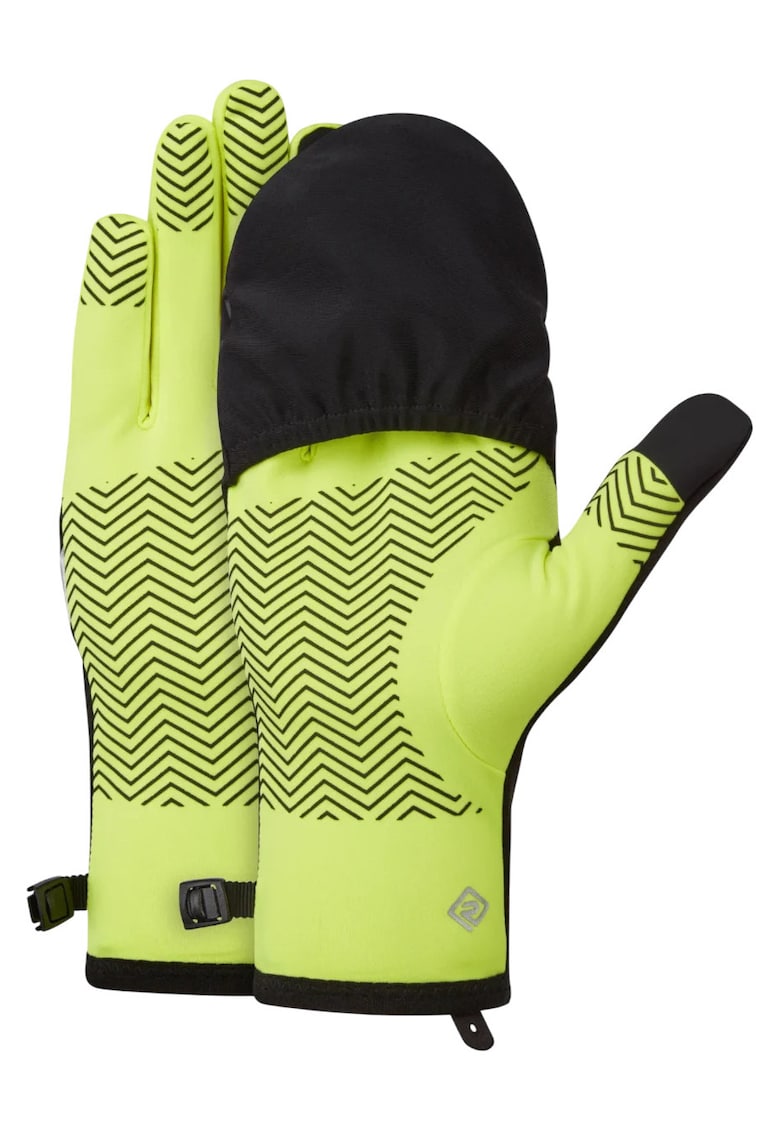 Manusi alergare Wind-Block Convertible FW 2025-Negru/Galben-S