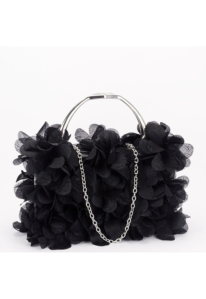 Geanta clutch negru cu model floral 3D BXQ-327 05 20260 - Negru