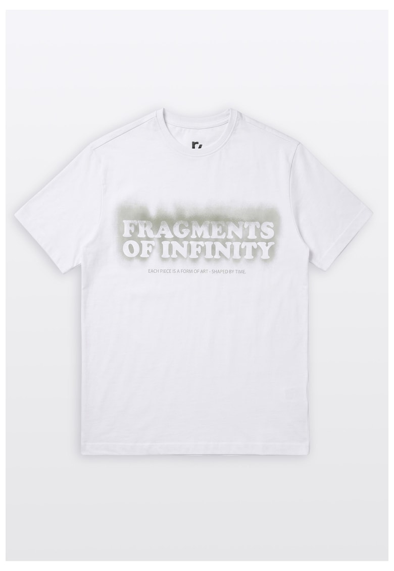 Tricou din bumbac cu imprimeu text.