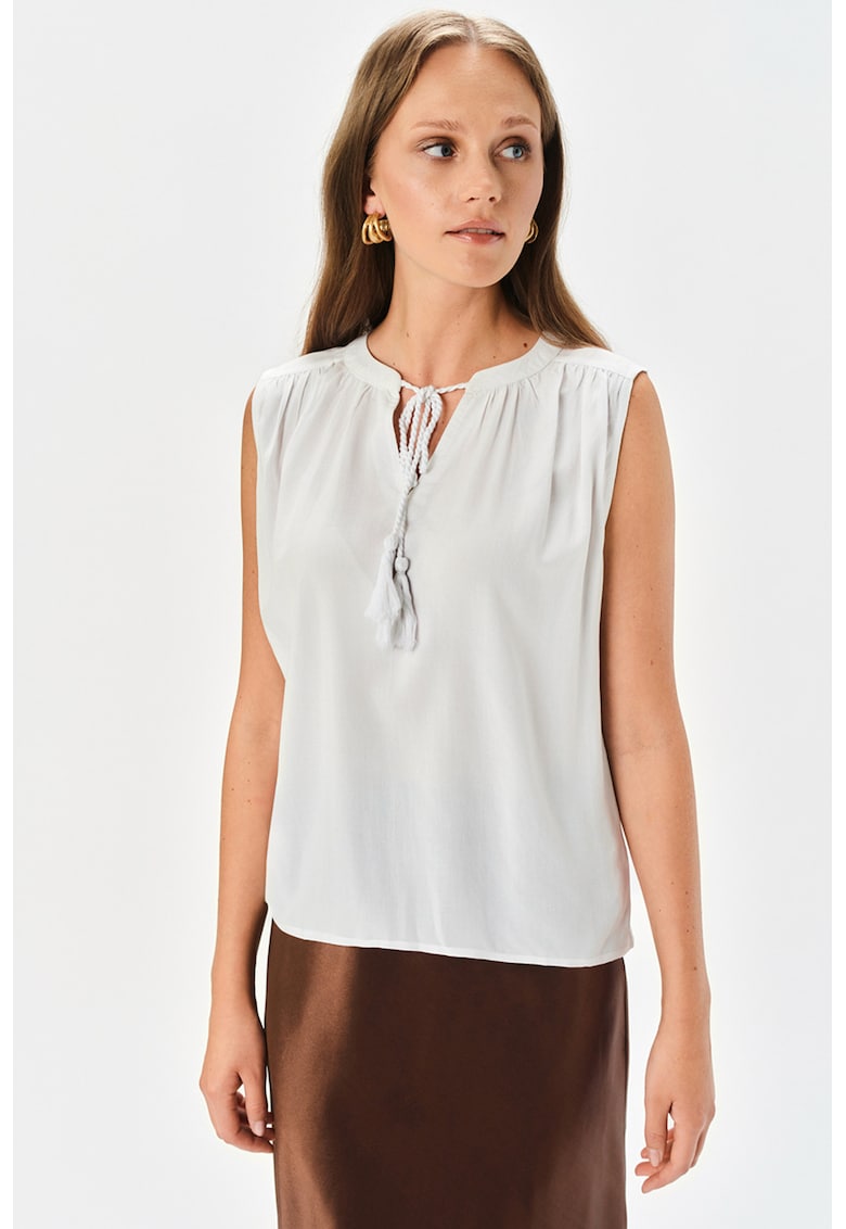 Bluza lejera fara maneci - Alb