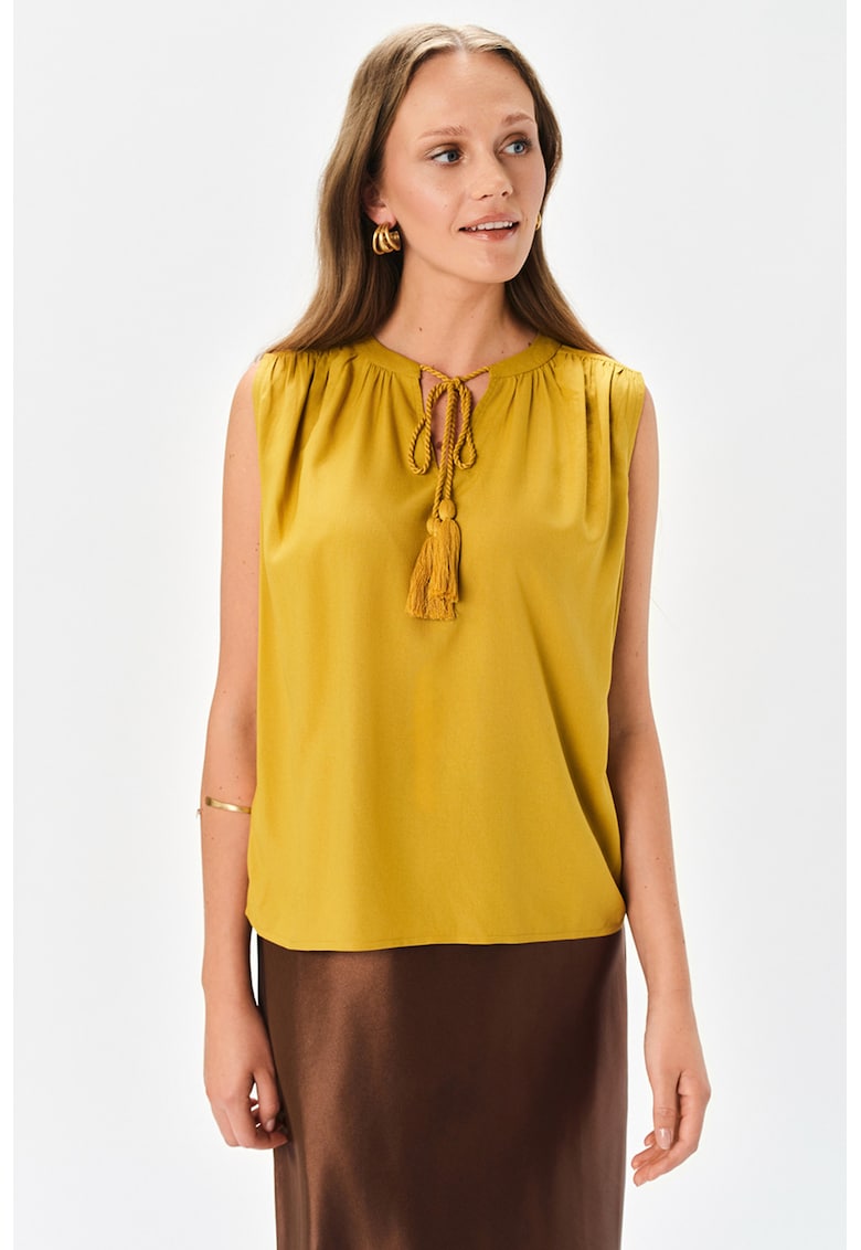 Bluza lejera fara maneci - Ocru