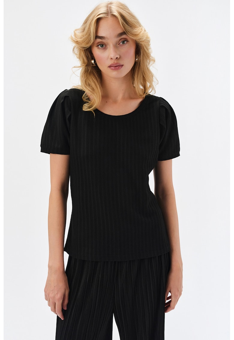 Tricou cu decolteu rotund - Negru