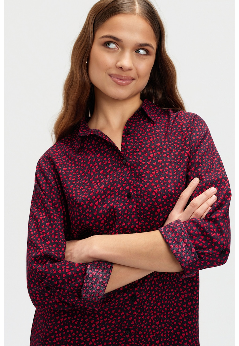 Camasa regular fit cu model - Visiniu