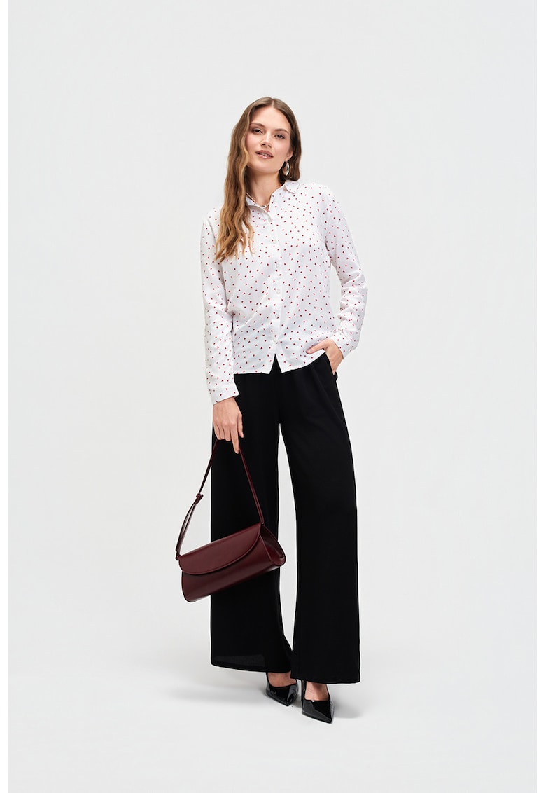 Camasa regular fit cu model - Rosu/Alb