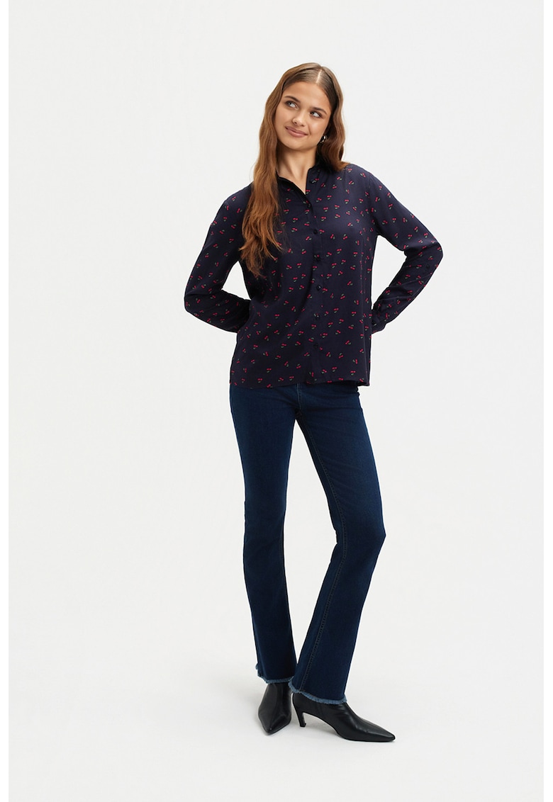 Camasa regular fit cu model - Rosu/Albastru ultramarin