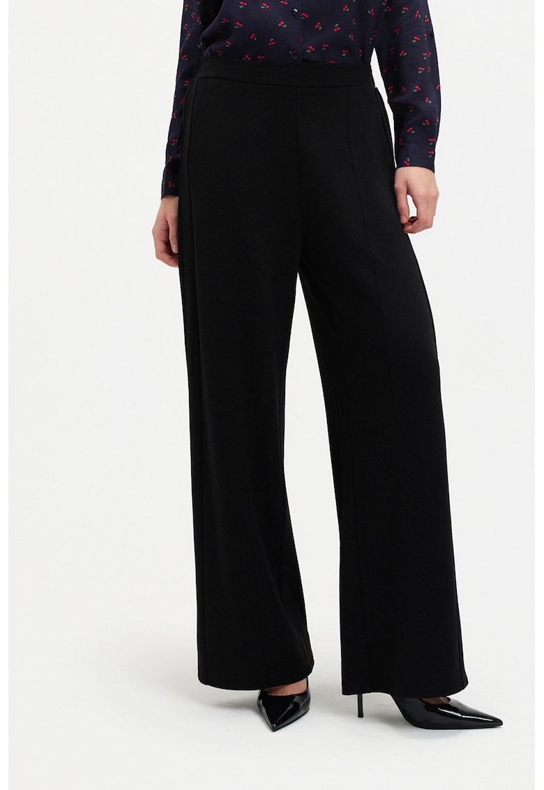 Pantaloni drepti cu model uni