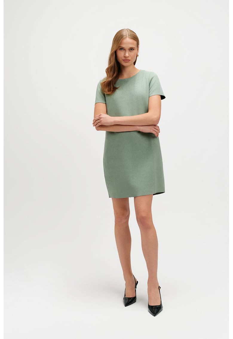 Rochie-tricou scurta cu model uni - Verde pastel