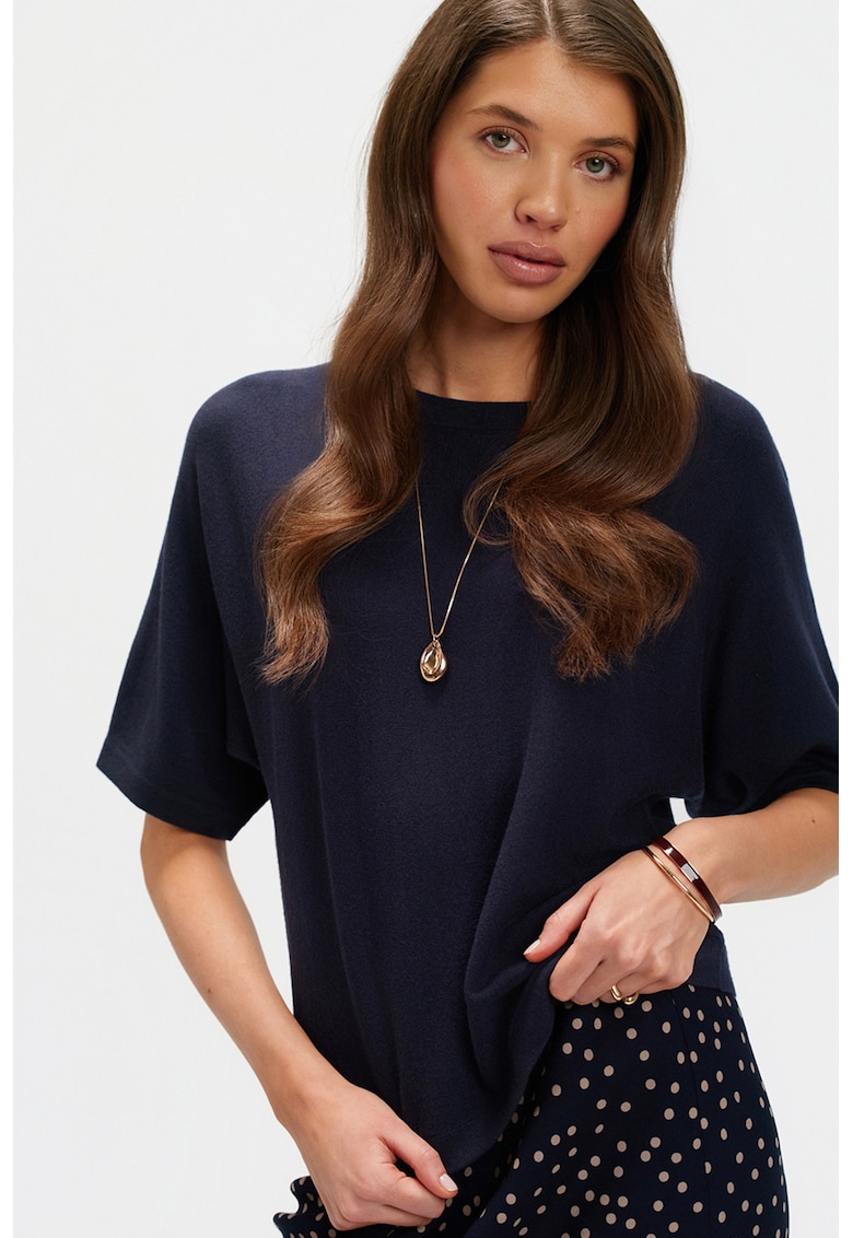 Tricou lejer cu model uni - Albastru ultramarin