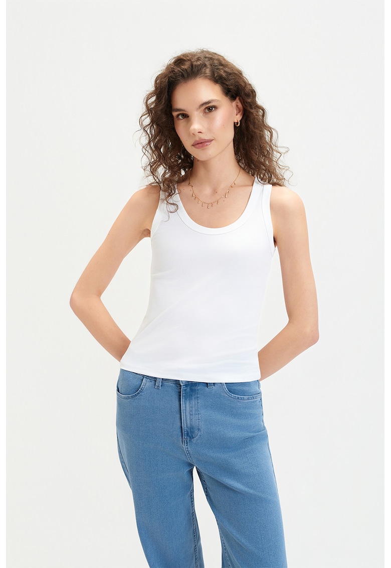 Top slim-fit - Alb