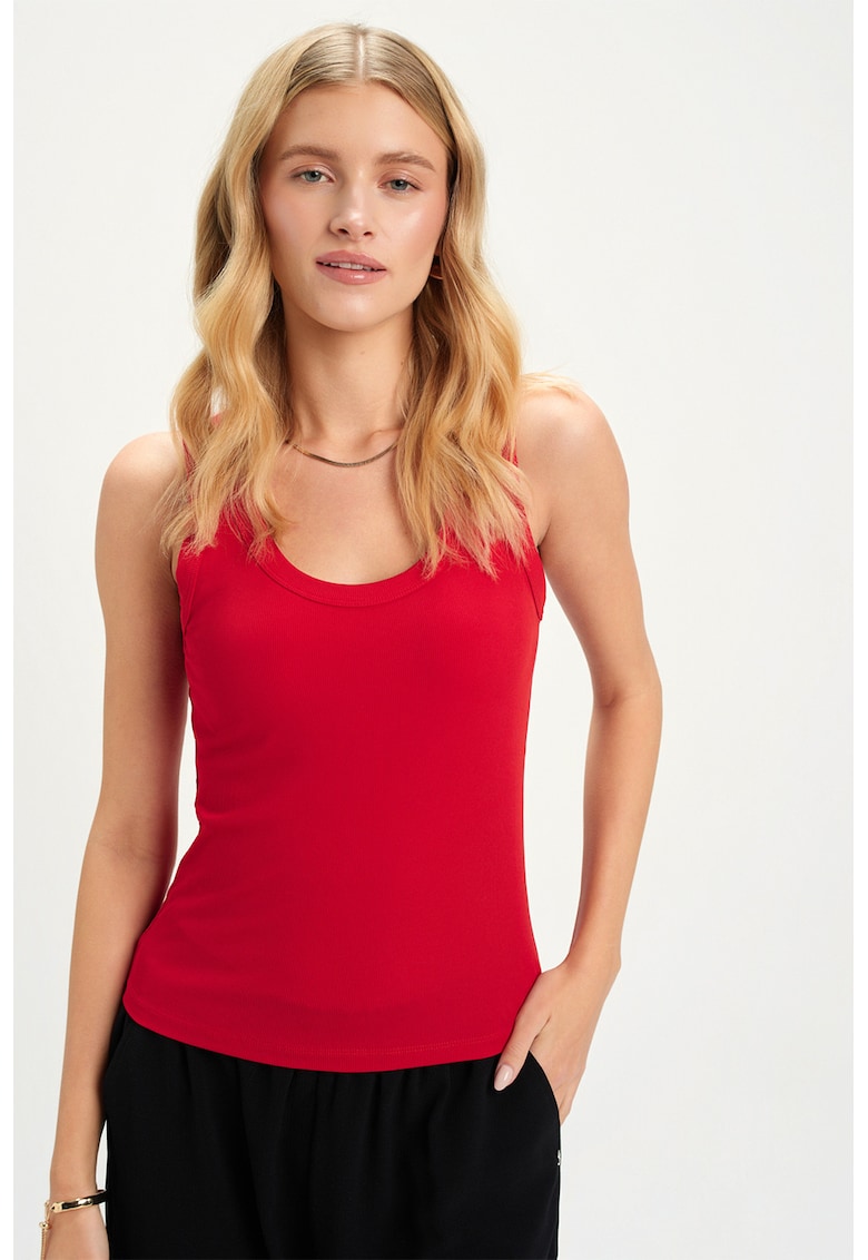 Top slim-fit - Rosu