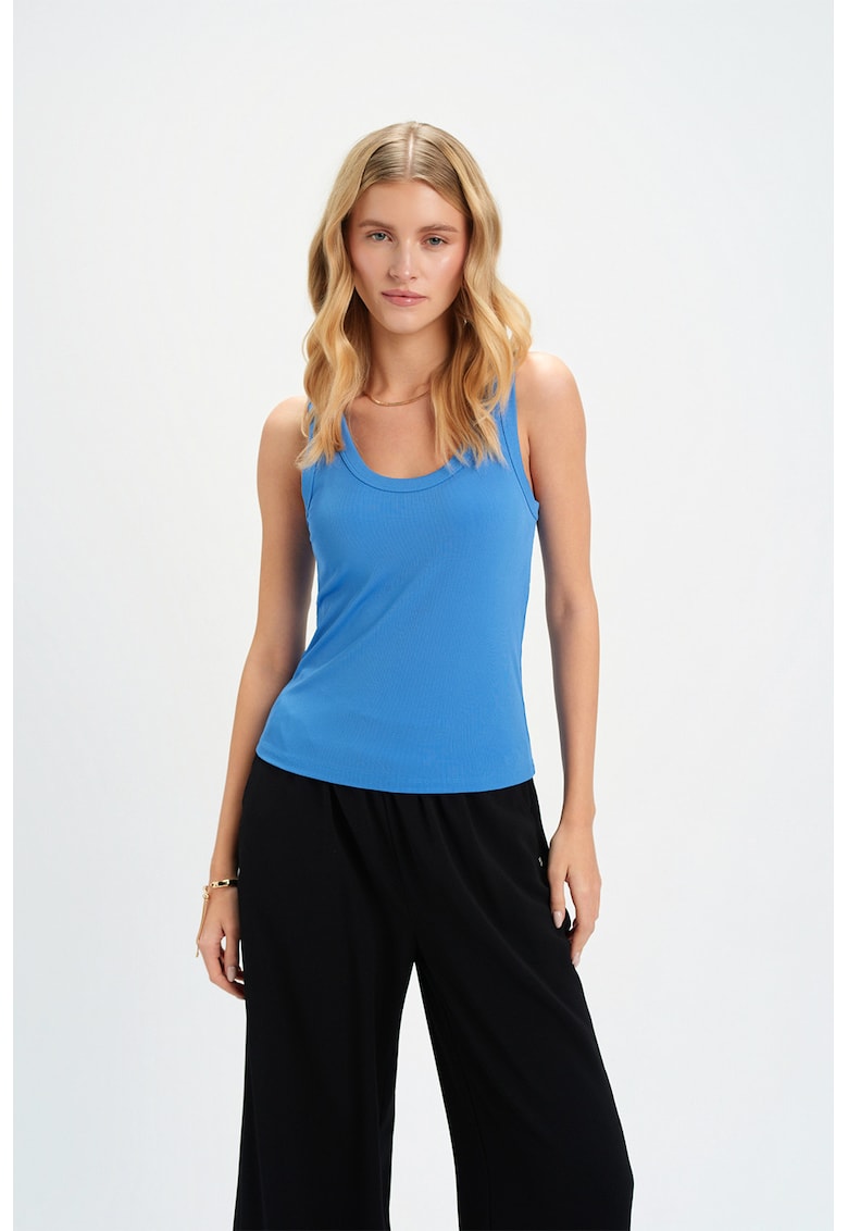 Top slim-fit - Albastru cobalt