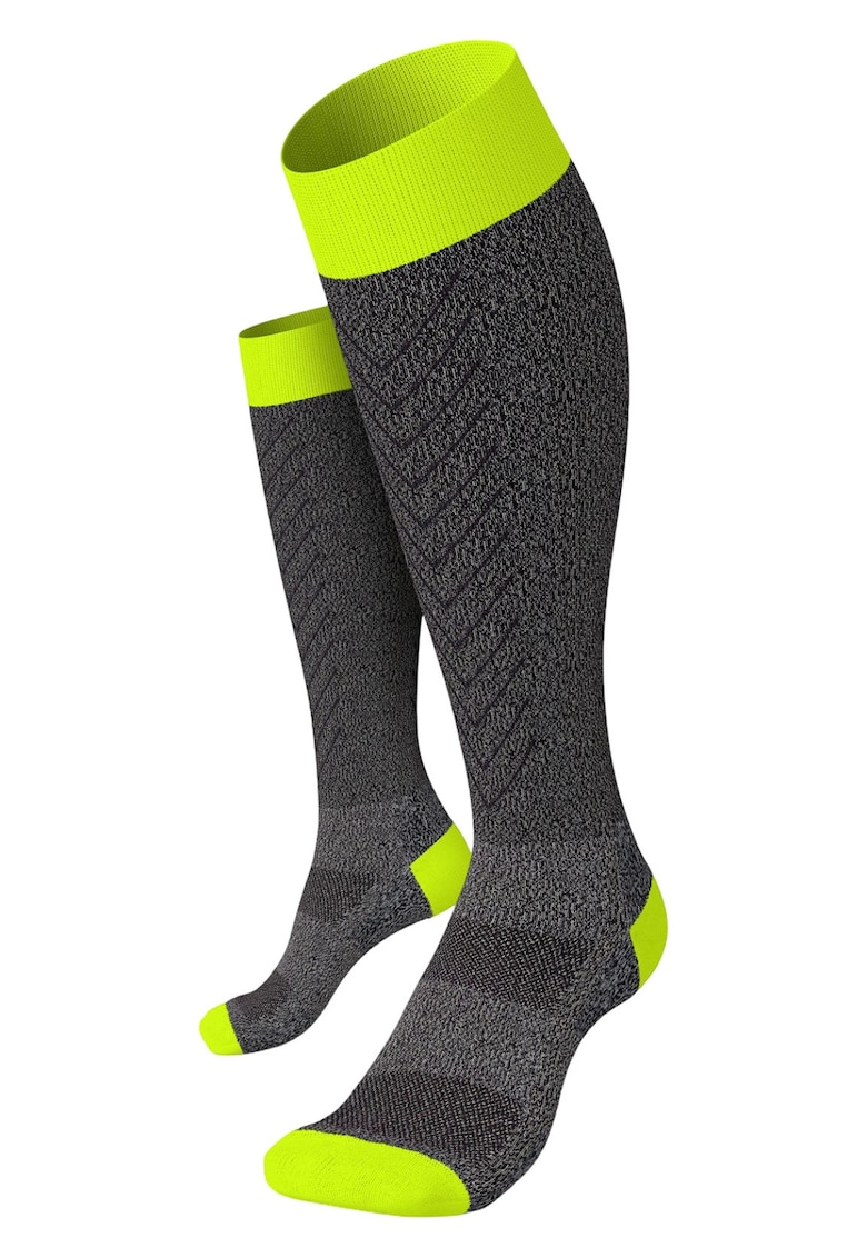 Sosete compresie alergare Renewed Compression V2 - Gri/Verde lime