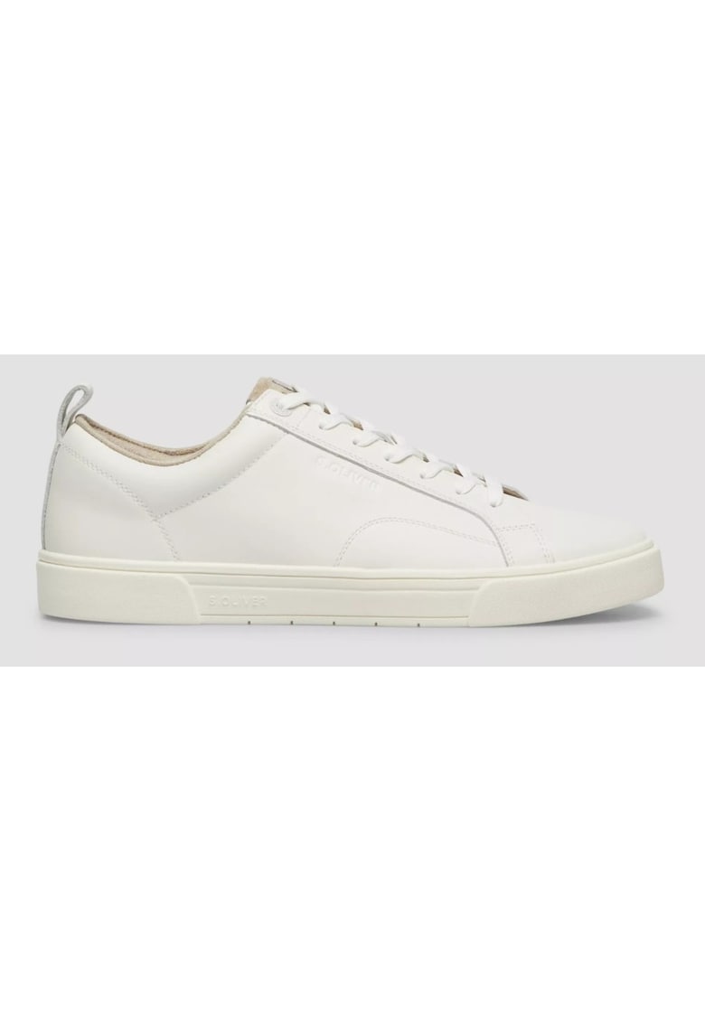 Sneakers barbati - casual din piele naturala - Alb
