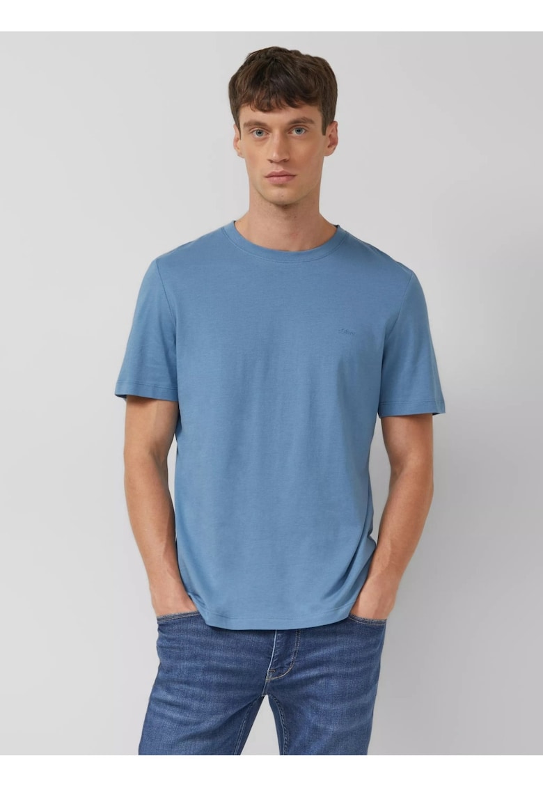 Tricou barbati din bumbac - Regular fit - Albastru inchis