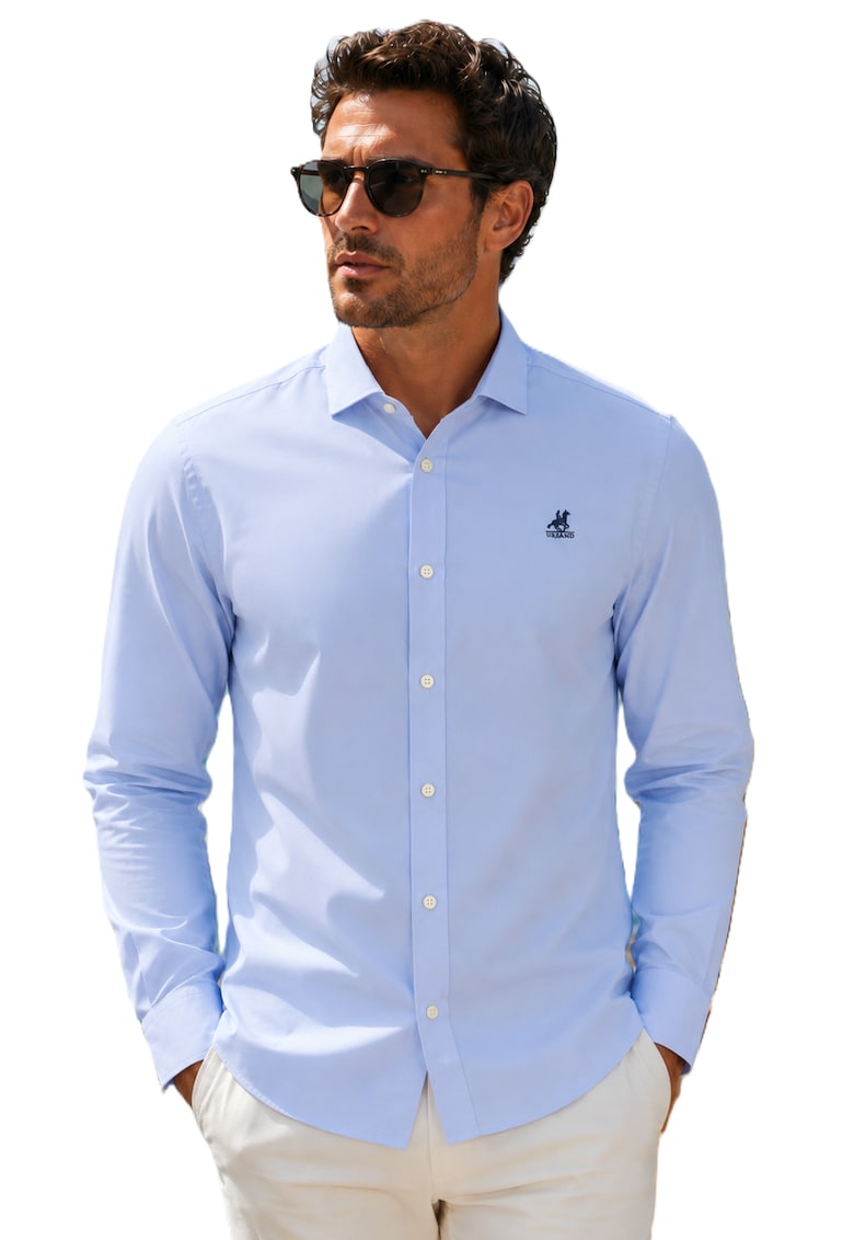 Camasa regular fit din bumbac cu guler clasic
