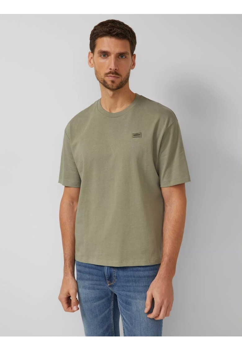 Tricou barbati - din jerseu gros de bumbac - Modern fit - Verde masliniu