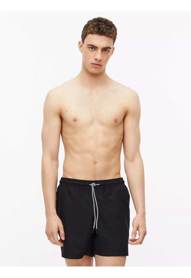 Pantaloni scurti barbati pentru inot cu croiala Regular fit - Negru -